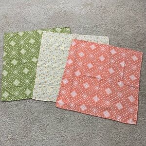 WOMEN'S 3 Lot ANDi Square HAIR Bandana COTTON Head SCARF Scarves TRIO